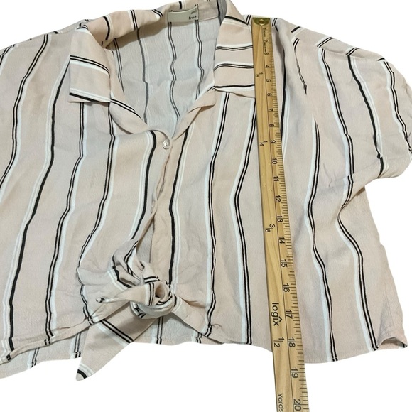 Wilfred Free Striped Tie-Front Blouse | Size Small - Picture 6 of 8
